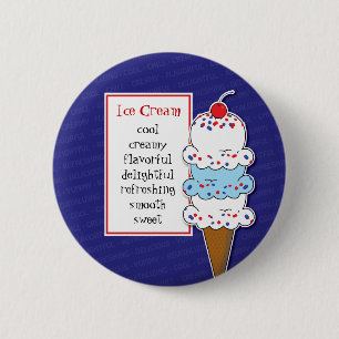 Eiscreme-Kegel-Button Button