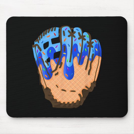 Eiscreme-Kegel-Bysebyll-Handschuh-Tropf 2 Mousepad (Vorne)