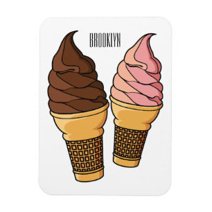 Eiscreme-Kegel Cartoon-Illustration  Magnet