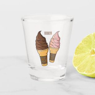 Eiscreme-Kegel-Cartoon-Illustration Schnapsglas