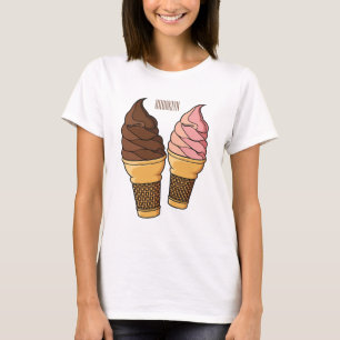 Eiscreme-Kegel-Cartoon-Illustration T-Shirt
