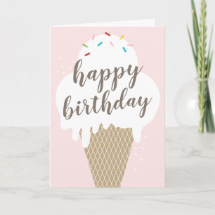 Eiscreme-Kegel Frohen Geburtstag gefalteter Gruß Karte