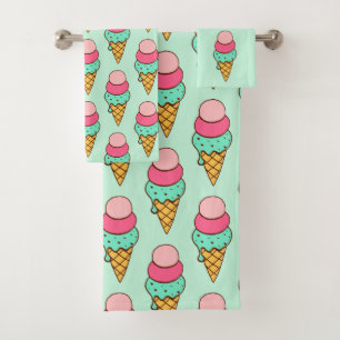 Eiscreme-Kegel-Handtuch-Set Geschenk Badhandtuch Set