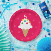Eiscreme-Kegel-Kindergeburtstagsfeier Pappteller (Party)