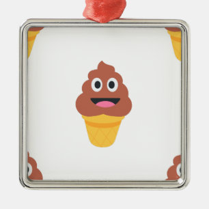 Eiscreme-Kegel-Kot-Emoji Ornament Aus Metall