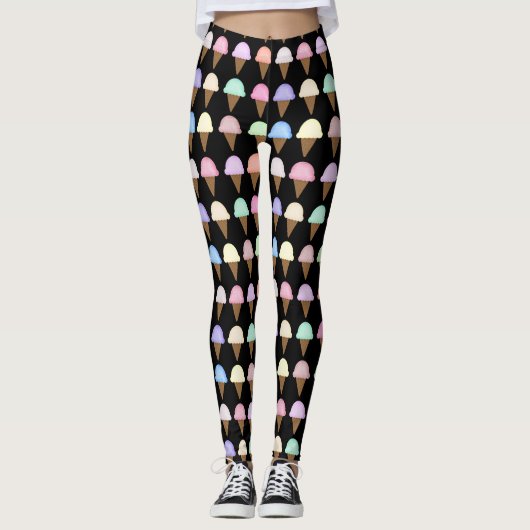 Eiscreme-Kegel-Leggings-einzigartige Leggings (Vorderseite)