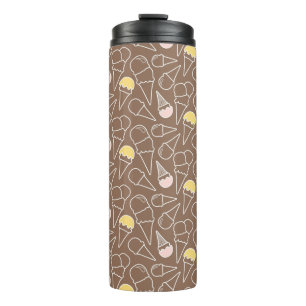 Eiscreme-Kegel-Muster auf Braun Thermosbecher