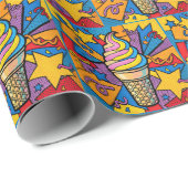 Eiscreme-Kegel-Swirbel Pop-Art Geschenkpapier (Rolleneckpunkt)
