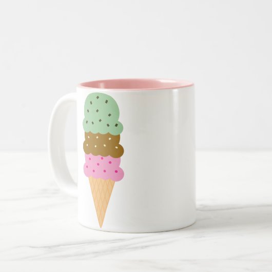 Eiscreme-Kegel-Tasse Zweifarbige Tasse (Vorderseite Links)