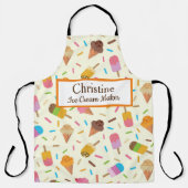 Eiscreme-Kegel und Popsikel-individuelle Name Schürze (Vorderseite)
