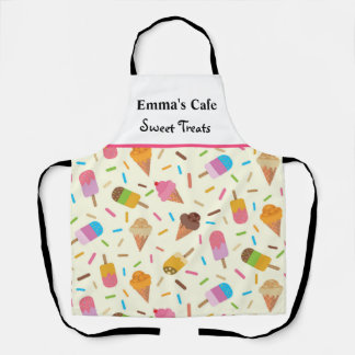 Eiscreme-Kegel und Popsikel-individuelle Name Schürze