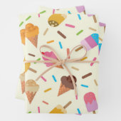 Eiscreme-Kegel und Popsikel-Kinder Geschenkpapier Set (Beispiel)