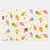 Eiscreme-Kegel und Popsikel-Kinder Geschenkpapier Set (Vorderseite)