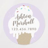 Eiscreme-Kegel wasserdichte Kinderkleber Etiketten (Design 1)