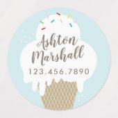 Eiscreme-Kegel wasserdichte Kinderkleber Etiketten (Design 2)