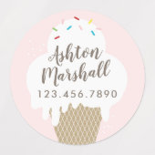 Eiscreme-Kegel wasserdichte Kinderkleber Etiketten (Design 2)