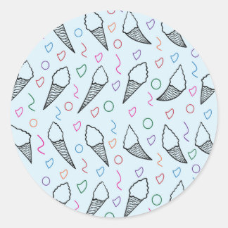 Eiscreme-Kegelkunst für Eiscremeliebhaber Runder Aufkleber