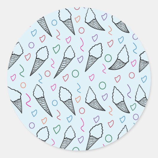 Eiscreme-Kegelkunst für Eiscremeliebhaber Runder Aufkleber (Vorderseite)
