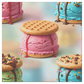 Eiscreme-Keks-Sandwiches Nahtloser Stoff (Nahaufnahme)
