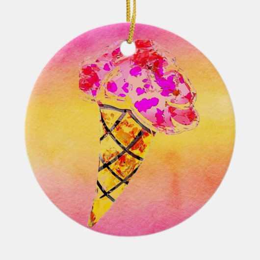 Eiscreme Keramik Ornament (Vorne)