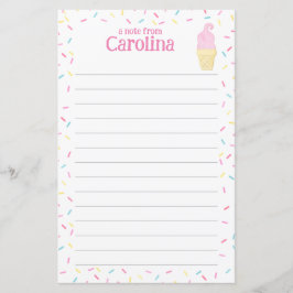 Eiscreme-Kies Kids Lined Letter Writer Paper