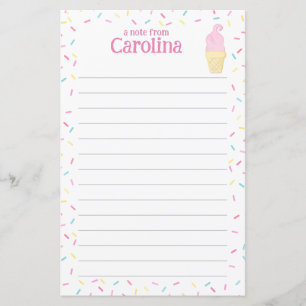 Eiscreme-Kies Kids Lined Letter Writer Paper