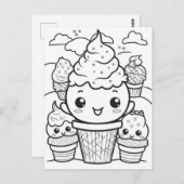 Eiscreme-Kinder Postkarte (Vorne/Hinten)