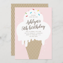 Eiscreme Kinder Rosa Geburtstagsparty