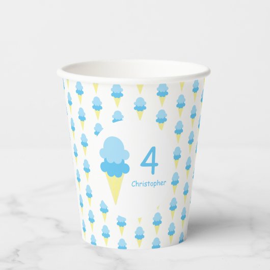 Eiscreme Kinder Sommer Geburtstag Pappbecher (Vorderseite)