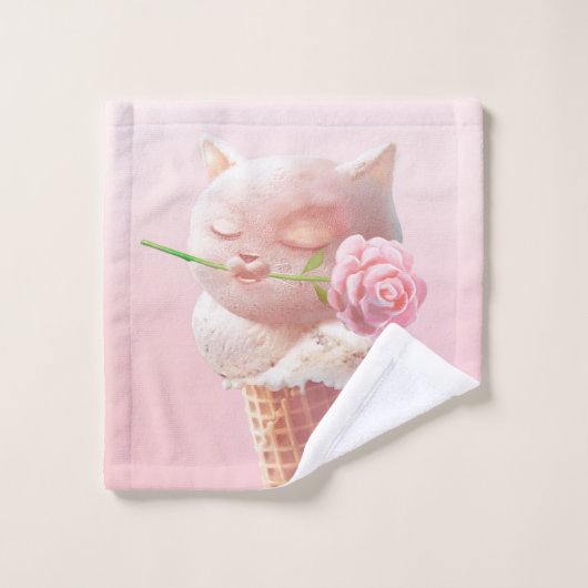Eiscreme Kitty - Rosy & Dreamy Badhandtuch Set (Waschlappen)