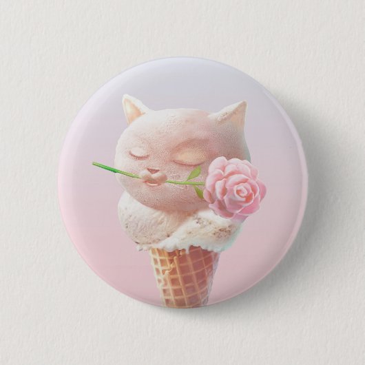 Eiscreme Kitty - Rosy & Dreamy Button (Vorderseite)