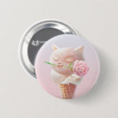 Eiscreme Kitty - Rosy & Dreamy Button (Vorne & Hinten)