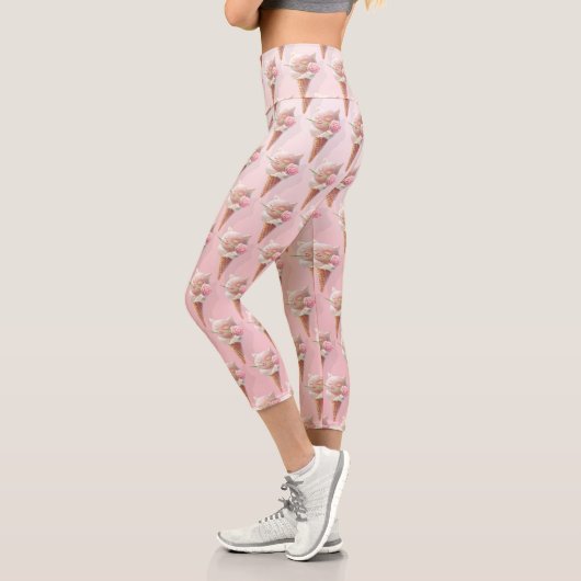 Eiscreme Kitty - Rosy & Dreamy Capri Leggings (Links)