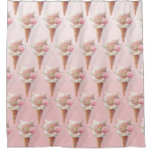Eiscreme Kitty - Rosy & Dreamy Duschvorhang (Vorderseite)