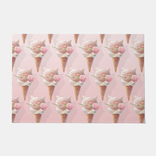 Eiscreme Kitty - Rosy & Dreamy Fußmatte (Vorderseite)
