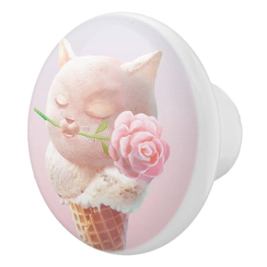 Eiscreme Kitty - Rosy & Dreamy Keramikknauf (Rechts)