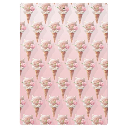 Eiscreme Kitty - Rosy & Dreamy Klemmbrett (Rückseite)