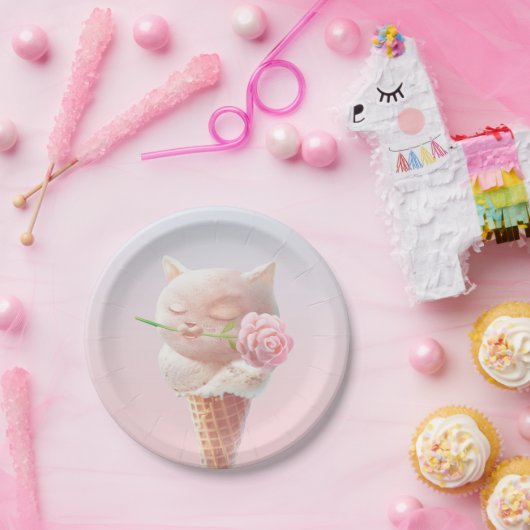 Eiscreme Kitty - Rosy & Dreamy Pappteller (Party)