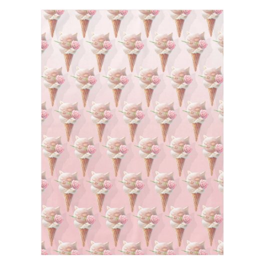 Eiscreme Kitty - Rosy & Dreamy Tischdecke (Vorderseite)