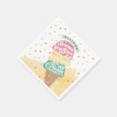 Eiscreme-Knochen-Leckerei Bright Birthday Party Serviette (Ecke)