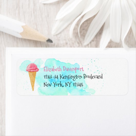 Eiscreme-Kon mit einem blauen, farbigen Spritzer (Insitu)