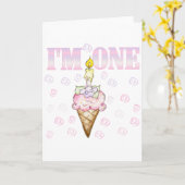 Eiscreme-Kone-1. Geburtstagshemden Karte (Gelbe Blume)