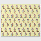 Eiscreme-Kone auf Gelb Geschenkpapier (Flach)