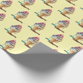 Eiscreme-Kone auf Gelb Geschenkpapier (Ecke)