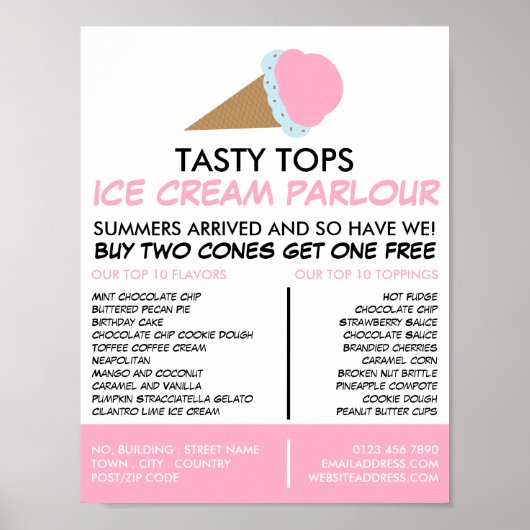 Eiscreme-Kone, Eiscreme-Innenverkleidung Poster (Vorne)