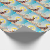 Eiscreme-Kone in heißer Sonne trinken Geschenkpapier (Ecke)