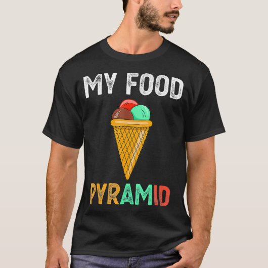 Eiscreme Kone Meine Nahrungspyramide Sommer-Eiscre T-Shirt (Vorderseite)