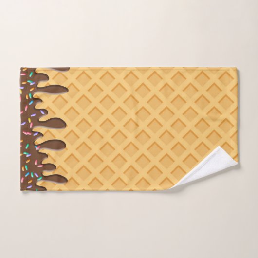 Eiscreme-Kone mit Zuckerguss- und Sprinklen Badhandtuch Set (Handtuch)