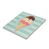 Eiscreme-Kone - Niedliche Schokolade Vanilla Minze Fliese (Seite)