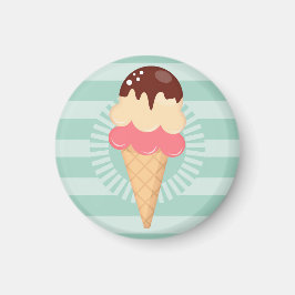 Eiscreme-Kone - Niedliche Schokolade Vanilla Minze Magnet